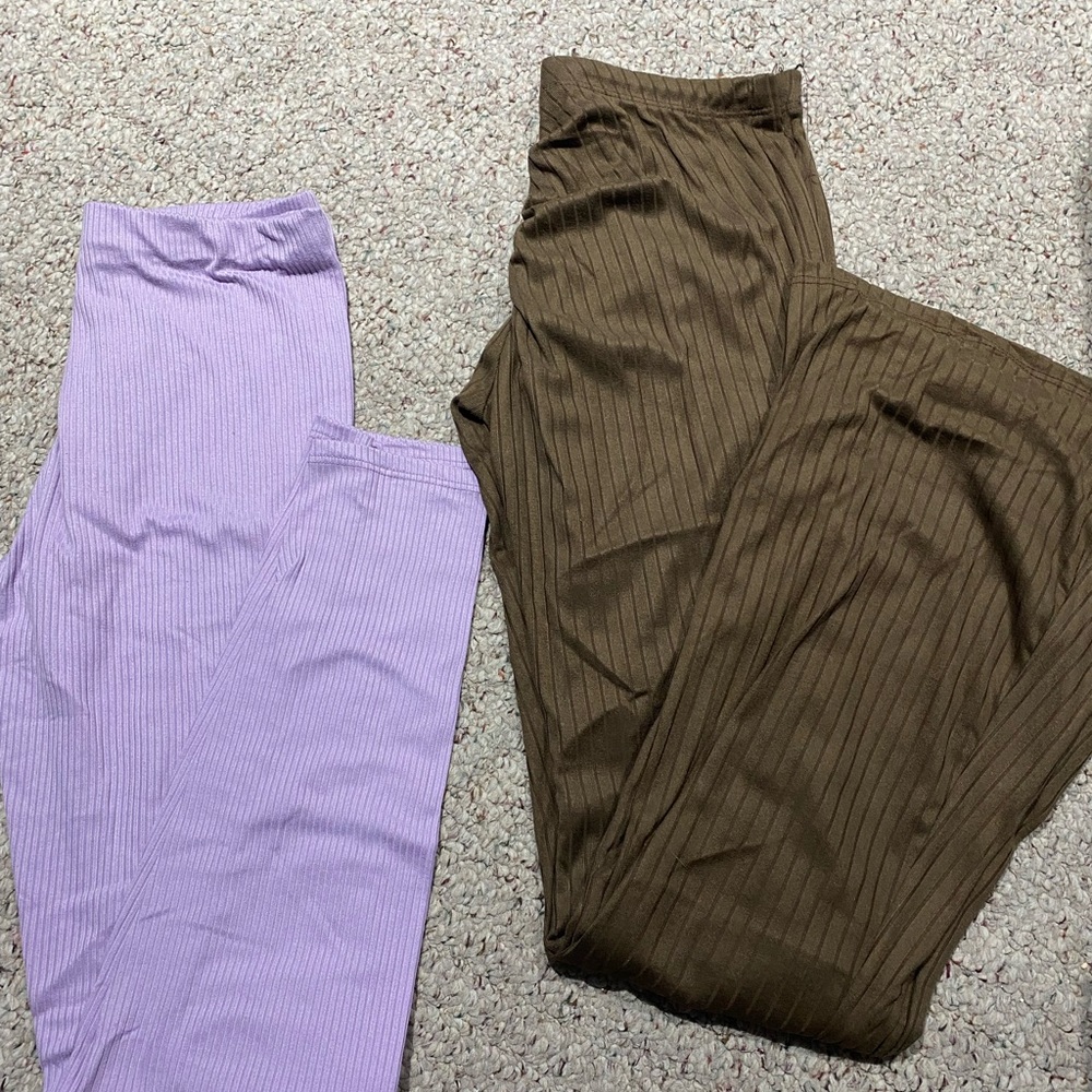 Stylish Brown and Purple Women's Legging Pants Set